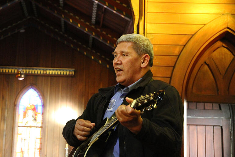 John Tapene keeps the Auckland Anglican Maori Club in rhythm. John Tapene keeps the Auckland Anglican Maori Club in rhythm.