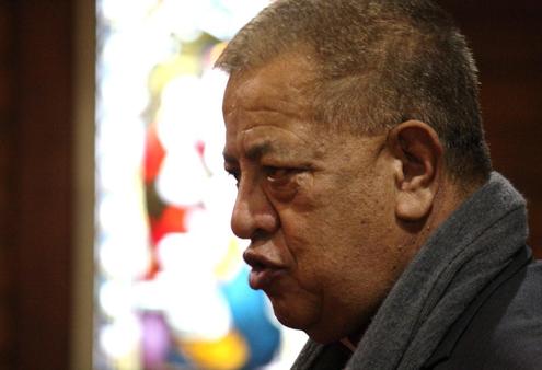 Bishop John Gray responds for the manuhiri.