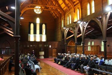 The powhiri begins at this year's Pihopatanga ministry kura. It's being held at the Church of the Holy Sepulchre in Auckland.