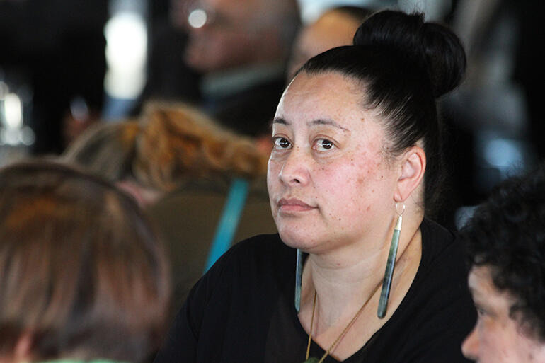 Susan Wallace listens to the debate about her request for an apology over the way Te Wai Pounamu College was closed in 1990.