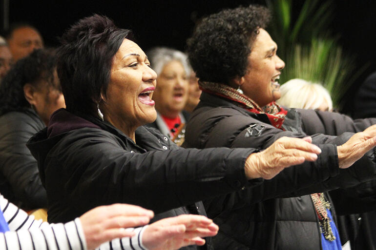 Tairawhiti's turn to perform on Saturday evening. That's the Rev Canon Pane Kawhia, and Jacqui Chesley-Ingle. Tairawhiti's turn to perform on Saturday evening. That's the Rev Canon Pane Kawhia, and Jacqui Chesley-Ingle.