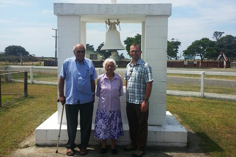 Archbishop Brown, Rev Dot Manuel and Bishop Andrew Hedge at St. John's, Rangitukia.