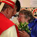 Bishop John Gray in an animated conversation with a churchgoer.