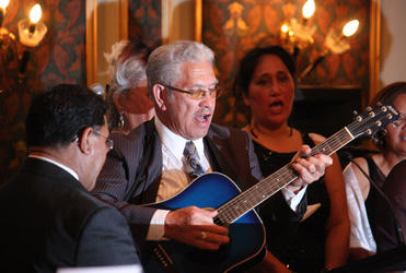 Once again, Bishop Rahu Katene leads the choir he formed while he was in Sydney. They performed at Saturday night's dinner.