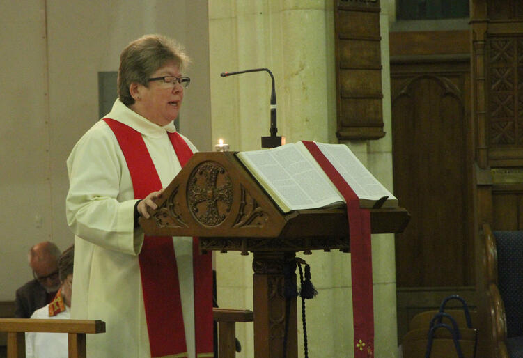 Rev Fran Grant of Derbyshire reads from Isaiah 61