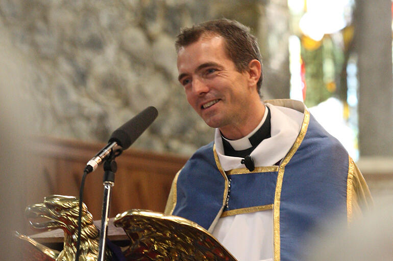 Happier times: March 2010, and Dean Jamie Allen, newly consecrated as the first Dean of the Taranaki Cathedral.