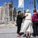 File Shot: Mrs Helen Gray (left) with Bishops Matthews and John Gray and Dean Peter Beck after the February quake.