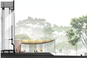 A side view of the new Holy Trinity chapel at the south end of the cathedral.