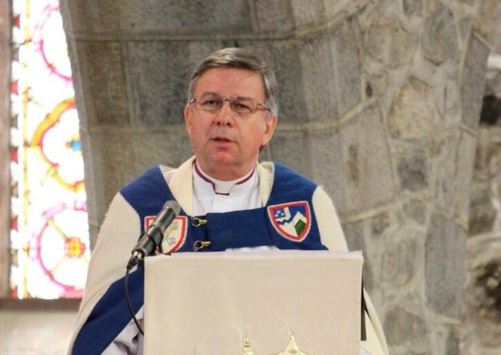 Archbishop David preaching at St Mary's yesterday.