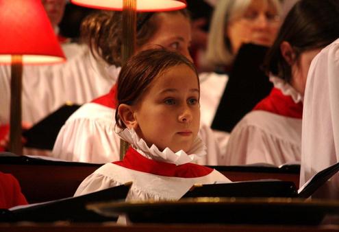 The service drew together the three cathedral choirs - the adult choir, the boys' choir and the girl's choir.