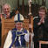 Bishop Victoria is flanked by Chancellor Richard Cottrell and Registrar Alison Jephson.