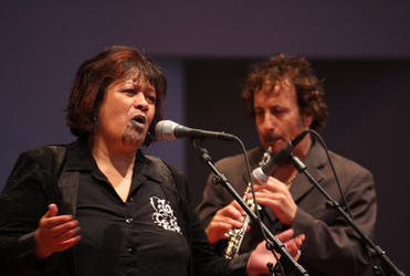 Whirimako Black, renowned soul diva, singing in the cathedral after the dedication.