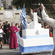 Former mayor Roy McLennan delivers the sword to cut Nelson's birthday cake. Picture: Nelson Mail