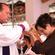 Making her communion.