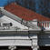 Close up of the damage above the portico of the Oxford St Baptist Church