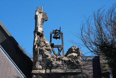 The belltower at St John's Latimer Square.