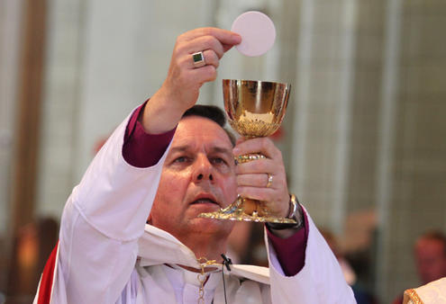 Archbishop David Moxon concelebrated the ordination Eucharist with Archbishops Brown Turei and Winston Halapua.