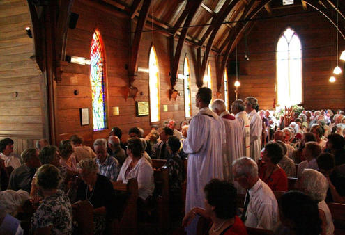 Pukehou's new stained-glass window is unveiled during Waiapu's 150th celebrations.