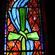 The upper part of the new stained-glass window at Christ Church Pukehou