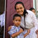 Robyn Lei Sam, an acolyte for the Easter morning service at All Saints' Apia, with her brother Arthur.