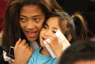 Family togetherness, Pacific style.