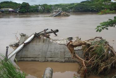 Flooding brought down this bridge in Sigatoka