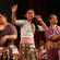 Dancing to the tune of the St Andrew's College Brass Band during the Diocese of Polynesia's centennial celebration.
