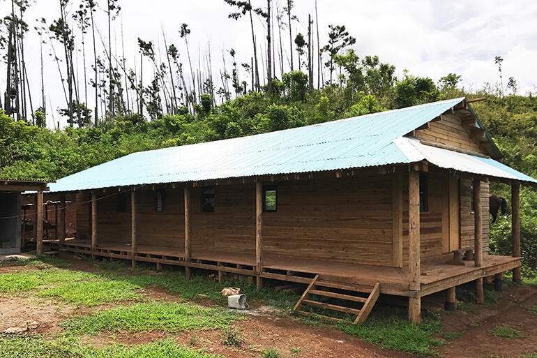 The new dormitory which, when finished, will be home to Maniava's schoolkids during the school week.