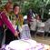 Archbishop Winston and Sue Halapua cut the commemorative cake. Lunch was served in prefab shelters in the cathedral grounds.