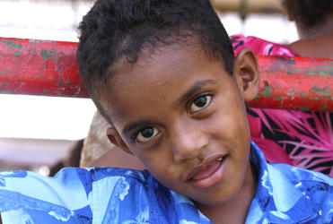 For his sake too: a shy young man at the Diocese of Polynesia centenary celebrations.