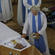 Tessa McKenzie, lay minister in the diocese, and longtime Fijian citizen, farewells her bishop.