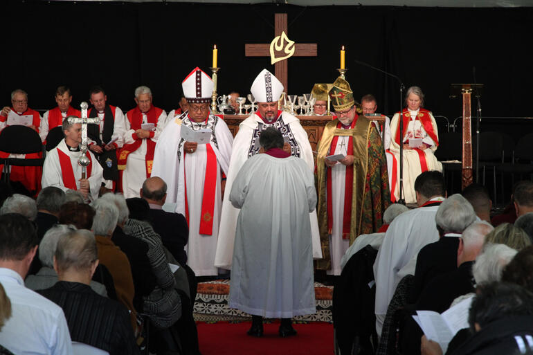 Waitohiariki Quayle stands before the archbishops ready to commit herself to the role of bishop.