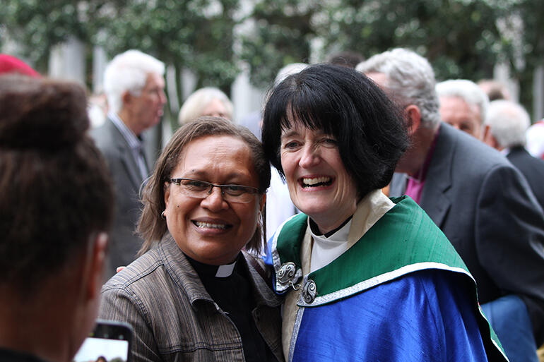 Rev Dr Eseta Mateiviti-Tulavu and Archdeacon Jo Kelly-Moore, the former Dean of Holy Trinity, who returned from the UK for the consecration.