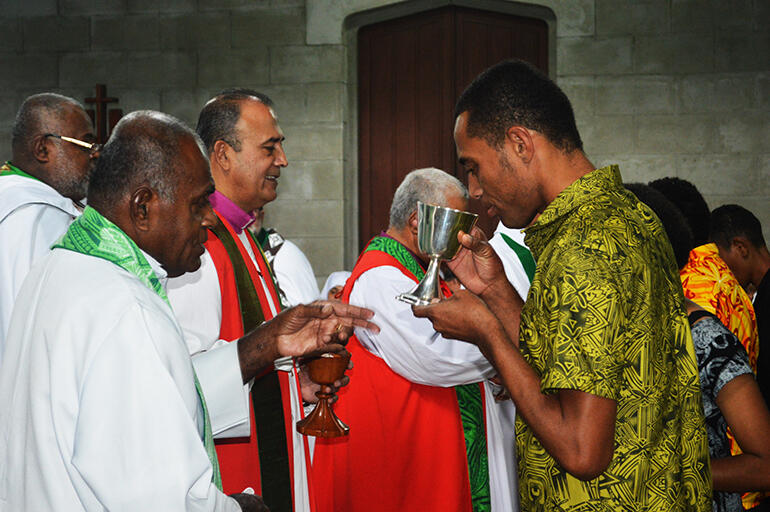 Communion time. Communion time.