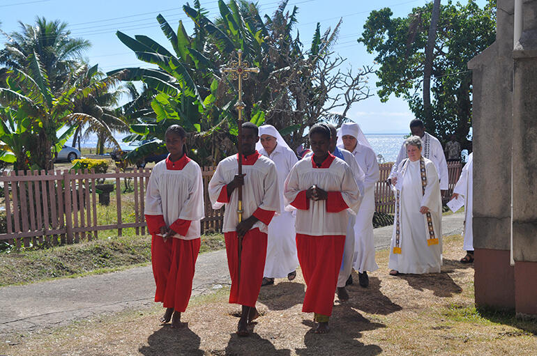 Processing into Holy Redeemer, in Levuka.