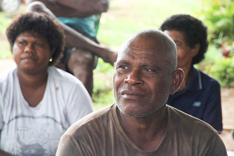 The Turanga ni koro, the village headman, Waisake Raikadroka. The Turanga ni koro, the village headman, Waisake Raikadroka.