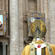 Mary MacKillop watches from on high as the Pope arrives to canonise her.