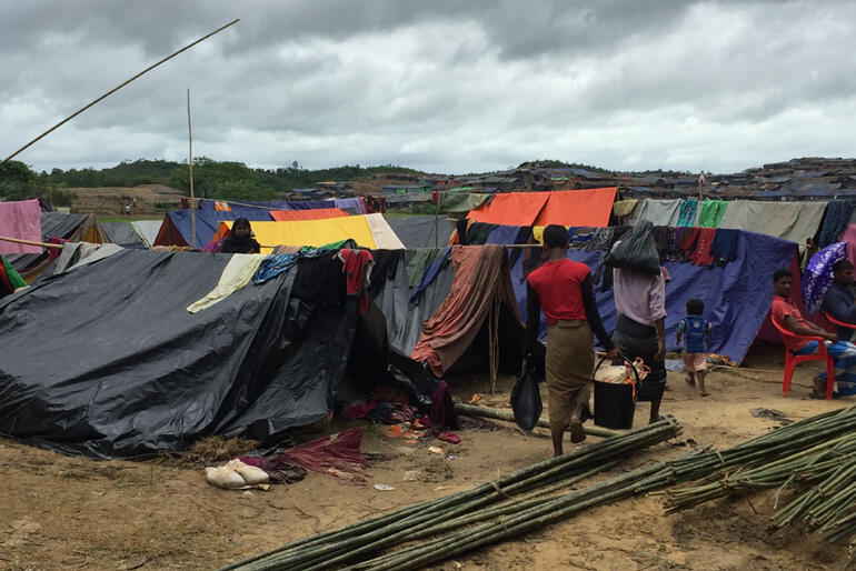 CWS partners in the ACT Alliance are providing makeshift shelter, plus food, hygiene items and medical care for Rohingya people. Photo:Christian Aid. CWS partners in the ACT Alliance are providing makeshift shelter, plus food, hygiene items and medical care for Rohingya people. Photo:Christian Aid.