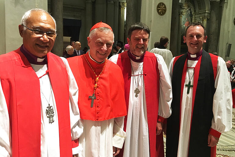 From left: Archbishop Winston Halapua, Cardinal John Dew, Archbishop Philip Richardson and Bishop Ross Bay.