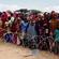 Refugees queue for aid in Somalia. 