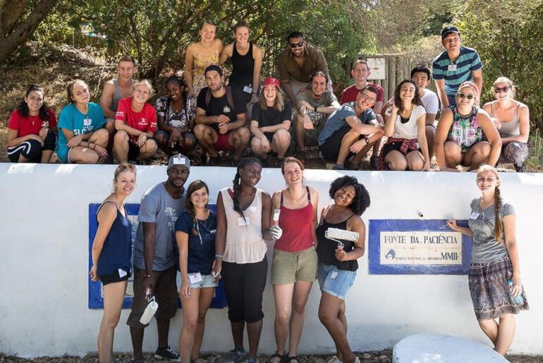 Young people join in a global YMCA programme in 2018. Young people join in a global YMCA programme in 2018.