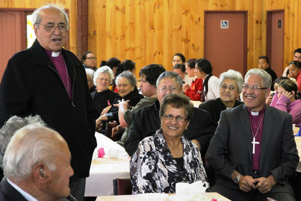 Archbishop Brown Turei farewells his friends at the poroporoaki for the 2011 Runanganui. 