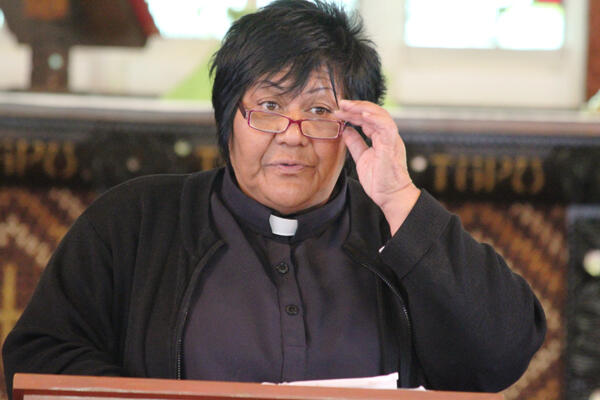 Pane Kawhia, of Te Tai Rawhiti, who was chosen to preach the sermon at the runanganui Eucharist. Pane Kawhia, of Te Tai Rawhiti, who was chosen to preach the sermon at the runanganui Eucharist.