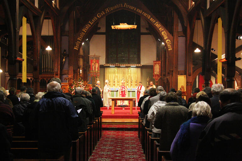 Plenty turned up to hear Bishop Katharine preach the Evensong sermon at St Michael's and All Angels in Christchurch.