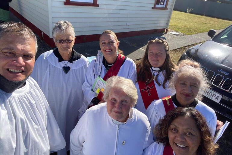 Southern minita: Rev Tony Ryan, Frances Maheno, Rev Andrea Jerry Ryan, Rev Heike Pomare, Rev Rahab Brown, Rev Shari Roy, Rev Everlyn Cook. 