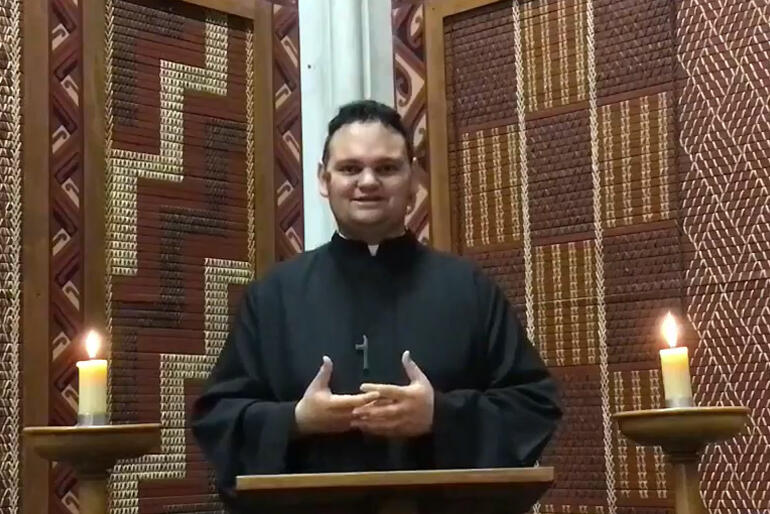 Rev Zhane Tahau Whelan preaches on the life of his ancestor Rēnata Kawepō: ariki, missionary, church builder, saint. Rev Zhane Tahau Whelan preaches on the life of his ancestor Rēnata Kawepō: ariki, missionary, church builder, saint.