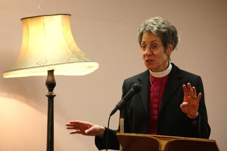 Bishop Katharine at the Canterbury Women's Club.