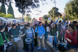 Liberal Jewish protestors march in a US city