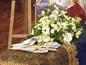 Sir Paul Reeves' casket inside Holy Trinity Cathedral. - Source: MTS