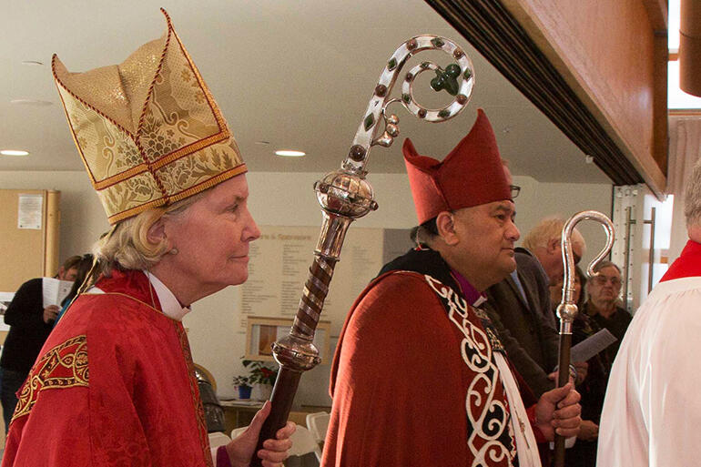 It's unusual for two bishops to carry croziers - and Bishop Kito took that as a mark of partnership It's unusual for two bishops to carry croziers - and Bishop Kito took that as a mark of partnership